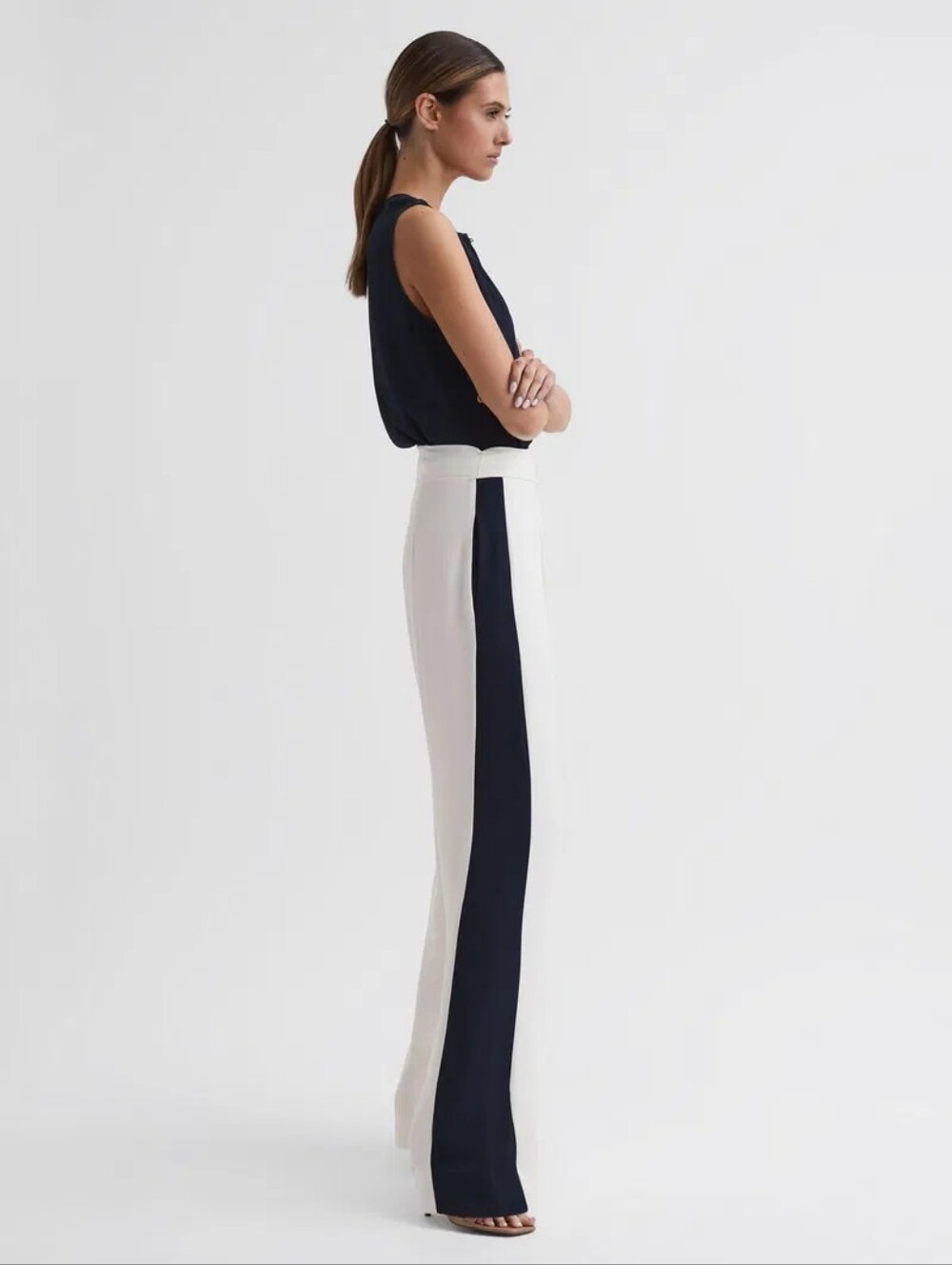 NWT REISS | Ivy Side Stripe Jumpsuit (No belt) - Picture 3 of 5